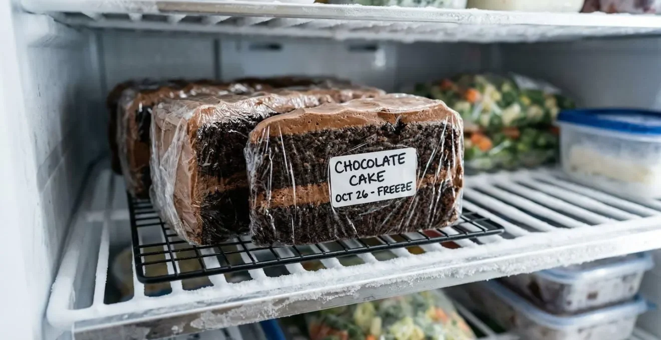 Parts de cake emballées individuellement pour la congélation