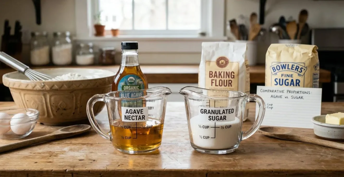 Mesure comparative des proportions d'agave et de sucre pour la pâtisserie