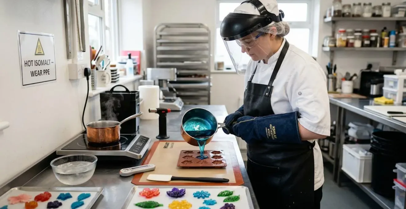 Équipement de protection pour travailler l'isomalt en toute sécurité